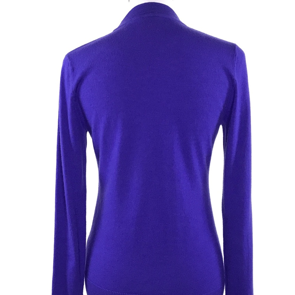 Tory Burch Cardigan Purple Merino Wool Sweater Med - Picture 3 of 8